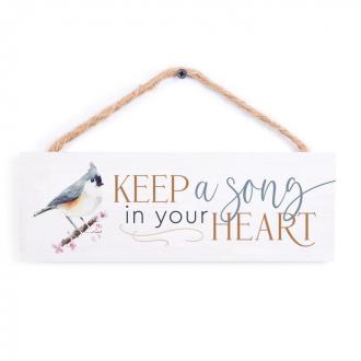 Veggdekor - Keep A Song In Your Heart (25,5 x 9 cm)